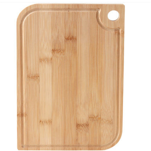 Chinese style solid wood bamboo cutting board with drip groove and hanging hole, thickened household kitchen chopping board