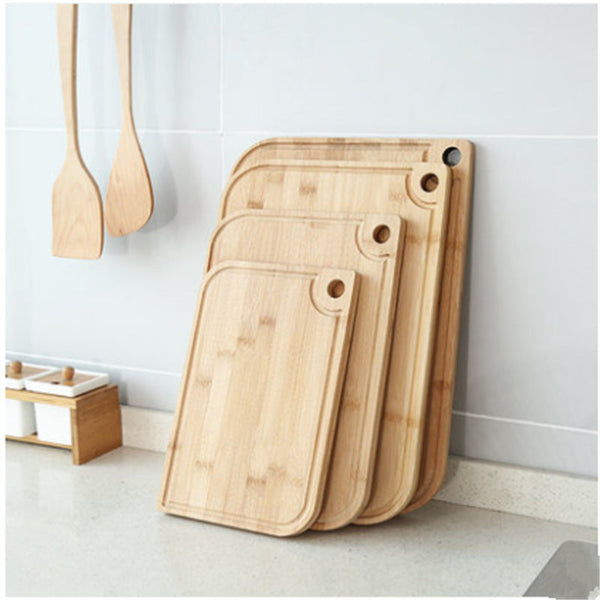 Set of Chinese Style Cutting Board bamboo wood kitchen cutting boards in various sizes with hanging holes