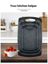 Kitchen Multi-functional Double-sided Marbling Three-piece Cutting Board