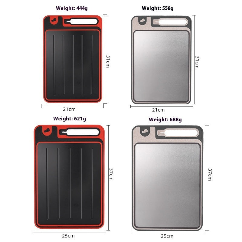 304 Stainless Steel Cutting Board With Sharpener Chopping Board Double-sided Available