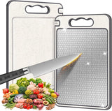 304 Stainless Steel Cutting Board With Sharpener Chopping Board Double-sided Available
