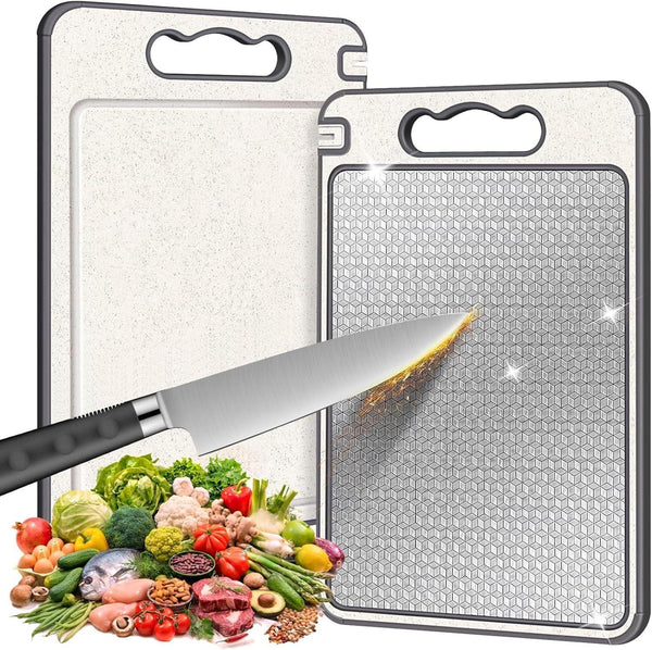 304 Stainless Steel Cutting Board With Sharpener Chopping Board Double-sided Available